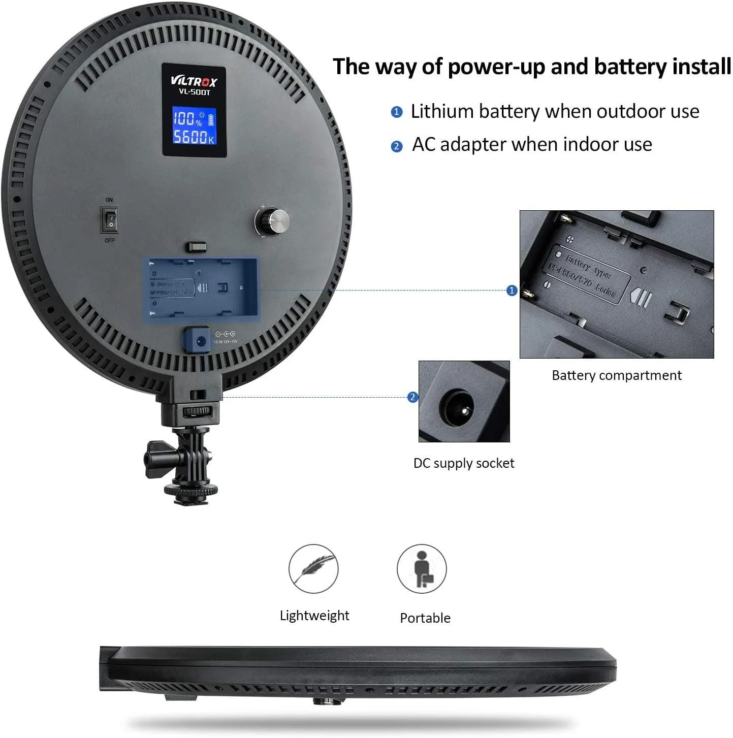 Viltrox VL-500T Bi-Color Round Light - Image 4