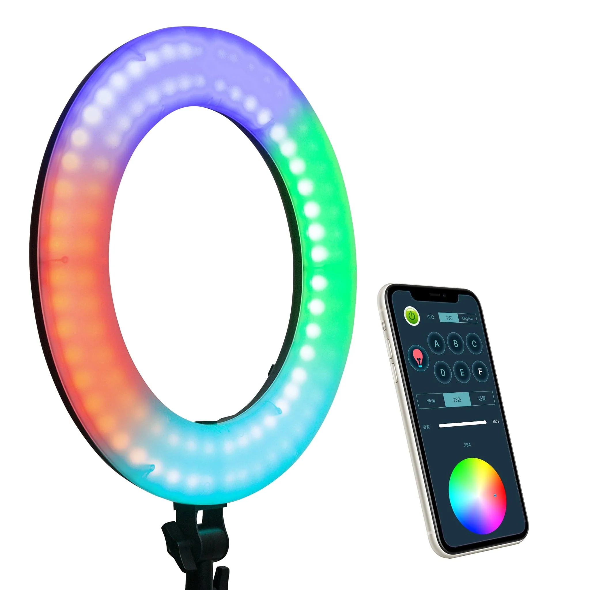 Viltrox WE-10 Dimmable 18'' RGB LED Ring Light - Image 4